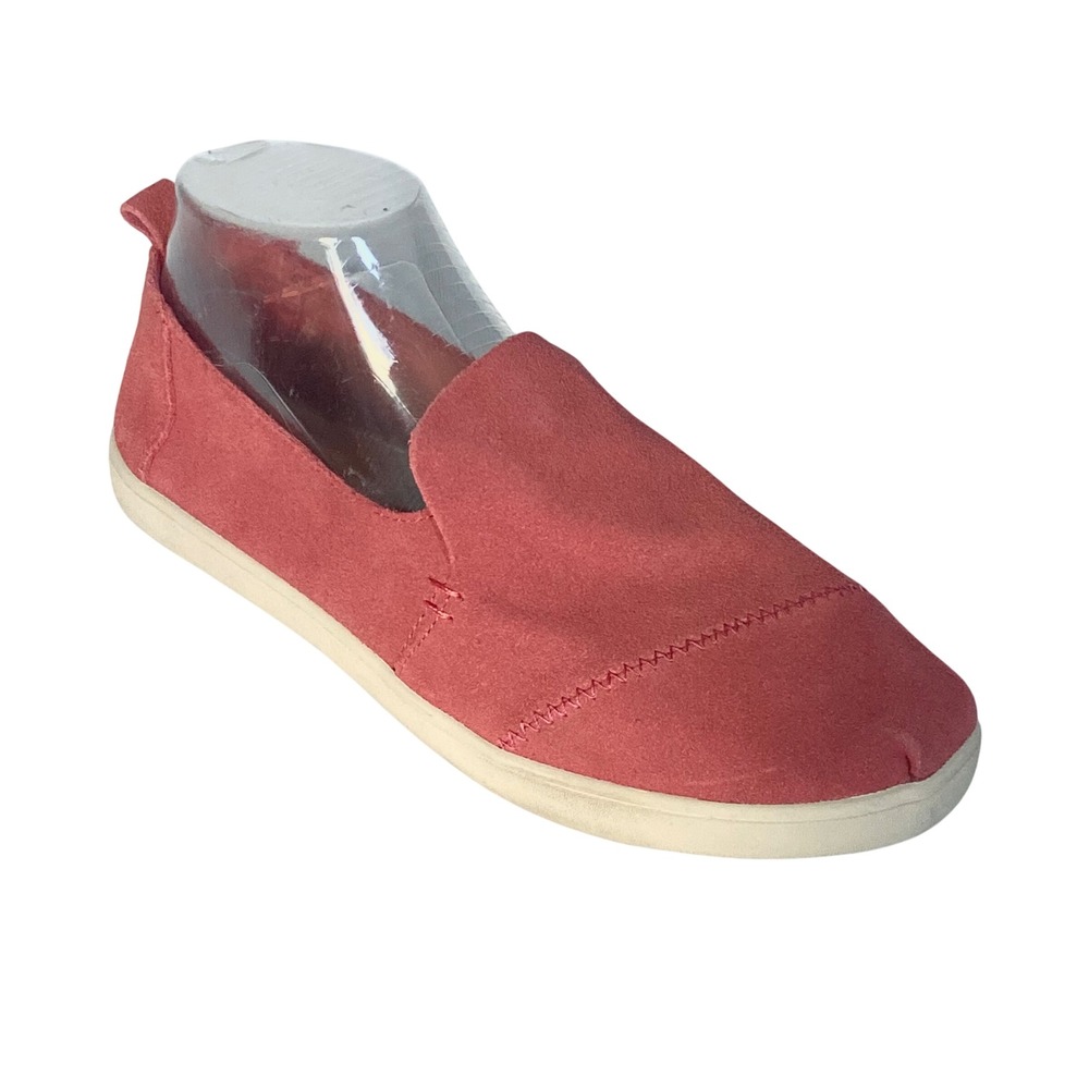 TOMS Avalon Coral Pink Suede Slip‎ On Sneakers Womens 7.5 Casual Flats